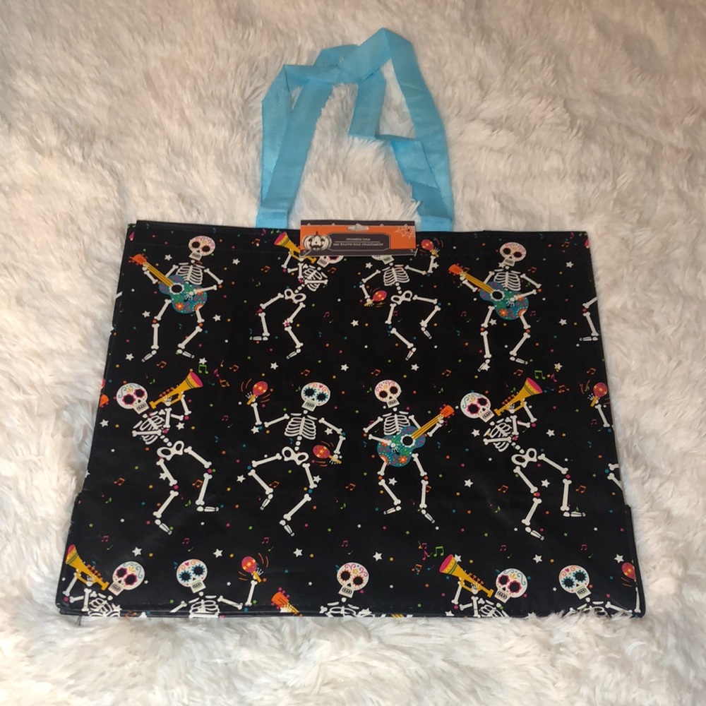 💀 Day of the Dead 💀 🖤 1 Reusable Tote Bag 🖤 NWT Halloween Skeletons 🎃